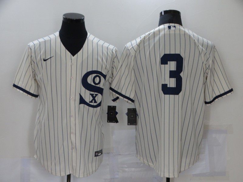 Men Chicago White Sox #3 No Name Cream stripe Dream version Game Nike 2021 MLB Jerseys->chicago white sox->MLB Jersey